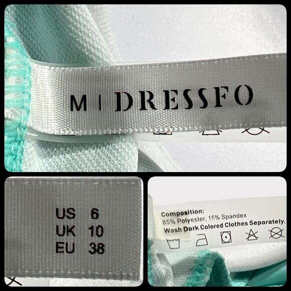 Polka Dot One Piece Swim Dress Boy Shorts Size US 6 Turquoise Black White - Picture 10 of 11